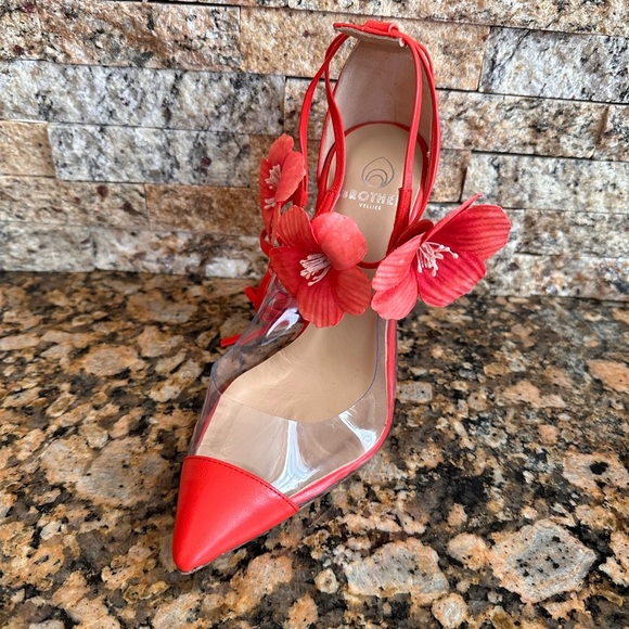 Brother Vellies de Fleur Ankle Tie Pointed Toe Pump - Picture 7 of 9